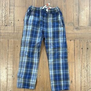 Mini Boden blue plaid pull on pants boys 4